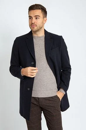 Suitable Coat Wol Twill Navy JA-WOLCOAT-STBL-24.01 kopen