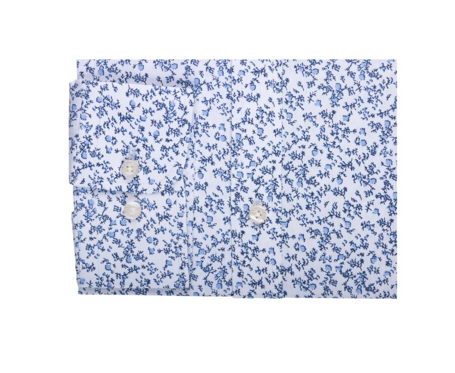 Chemise blanche homme à imprimé fleuri bleu ciel - ELDORIC