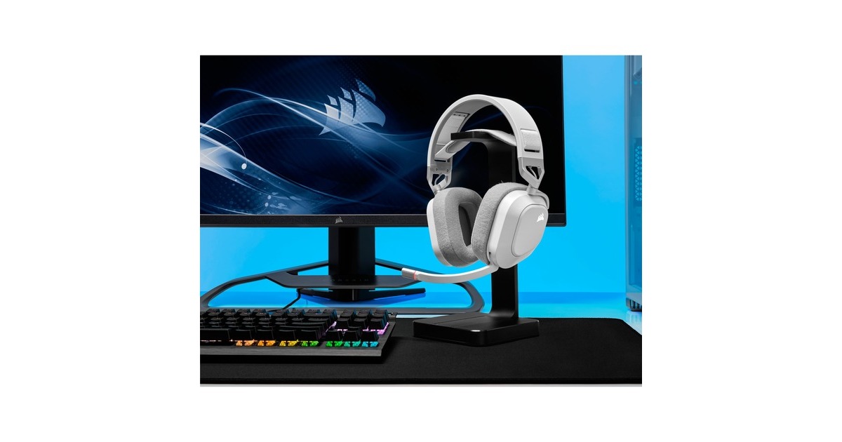 CorsairHS80 RGB WIRELESS over-ear gaming headset  (Wit, Pc, PlayStation 4, PlayStation 5)