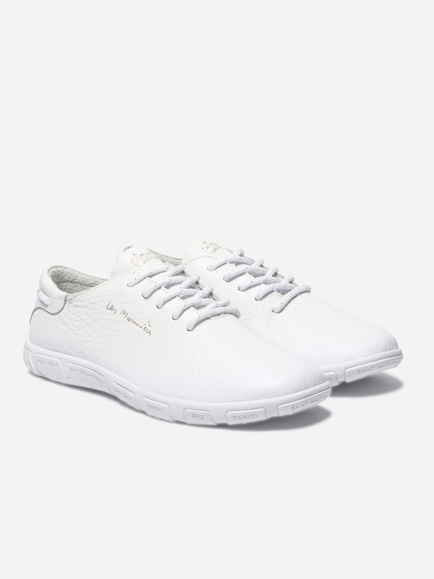 Tennis Femme Confort Cuir Blanc