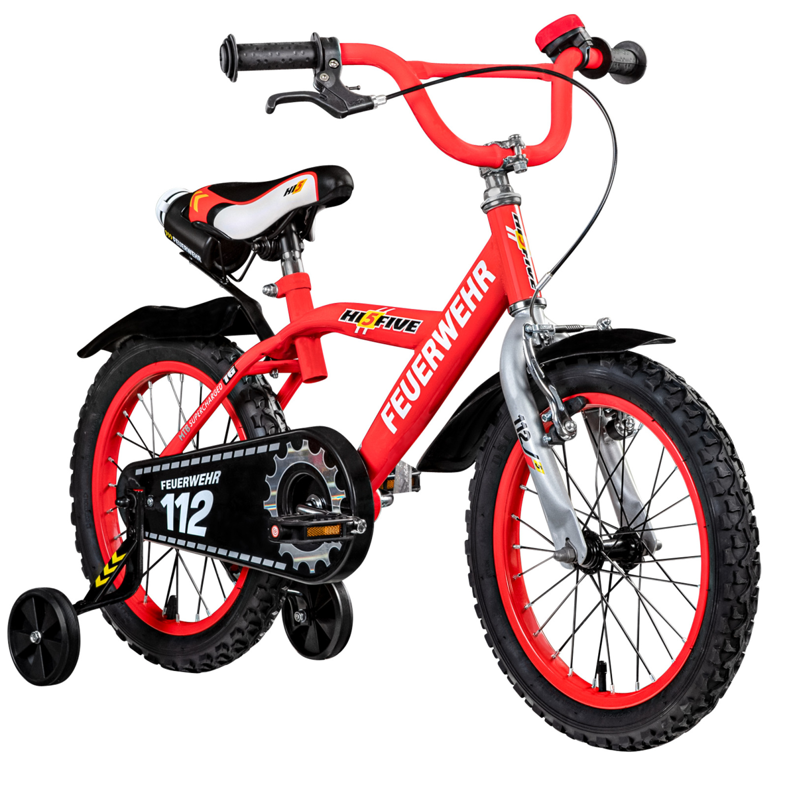 Kinderfahrrad Hi5 FEUERWEHR 16'' - rot - 1-Gang