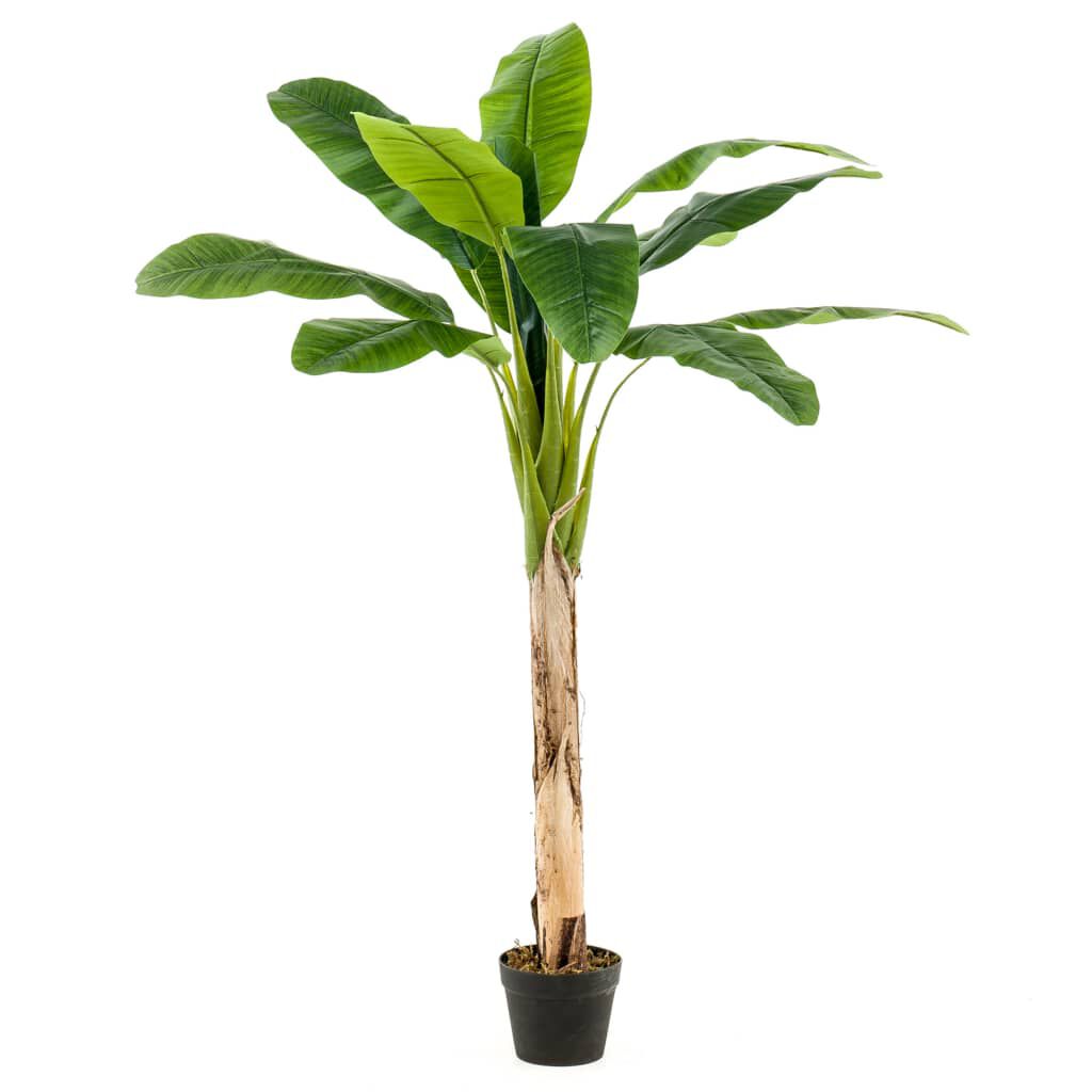 Smaragdgroene kunstbananenboom in pot, 120 cm