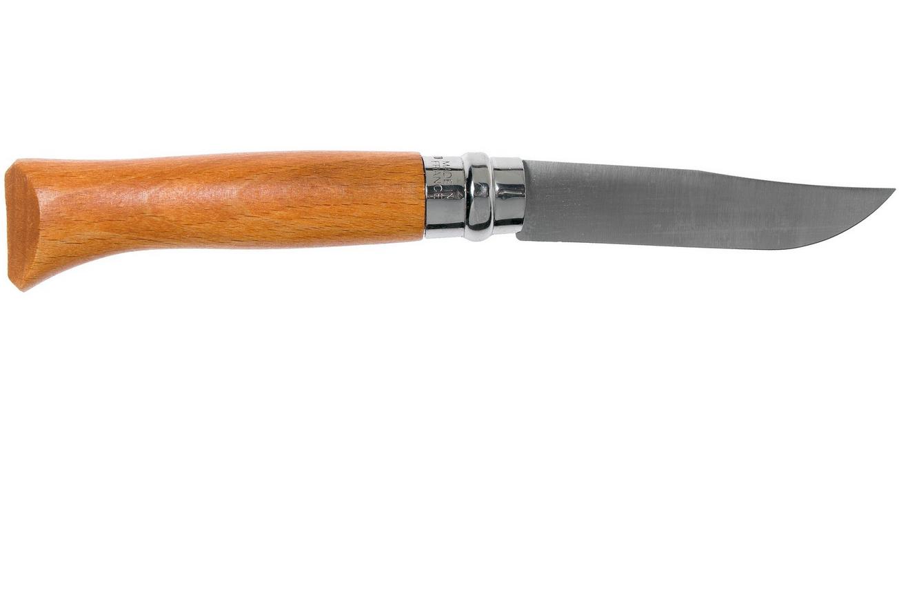 Opinel zakmes No. 8 Luxury Range met sheath van synthetisch leer, koolstofstaal