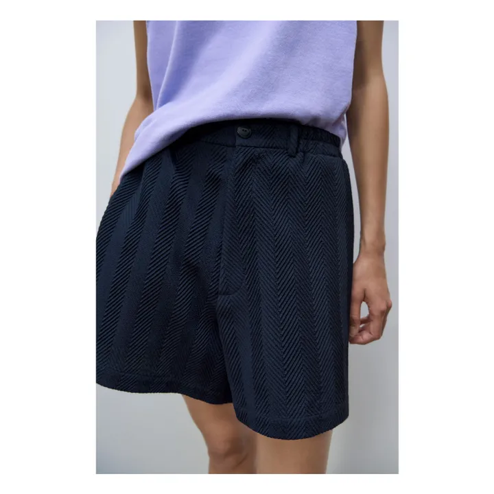 Cordera Short Herringbone | Bleu marine