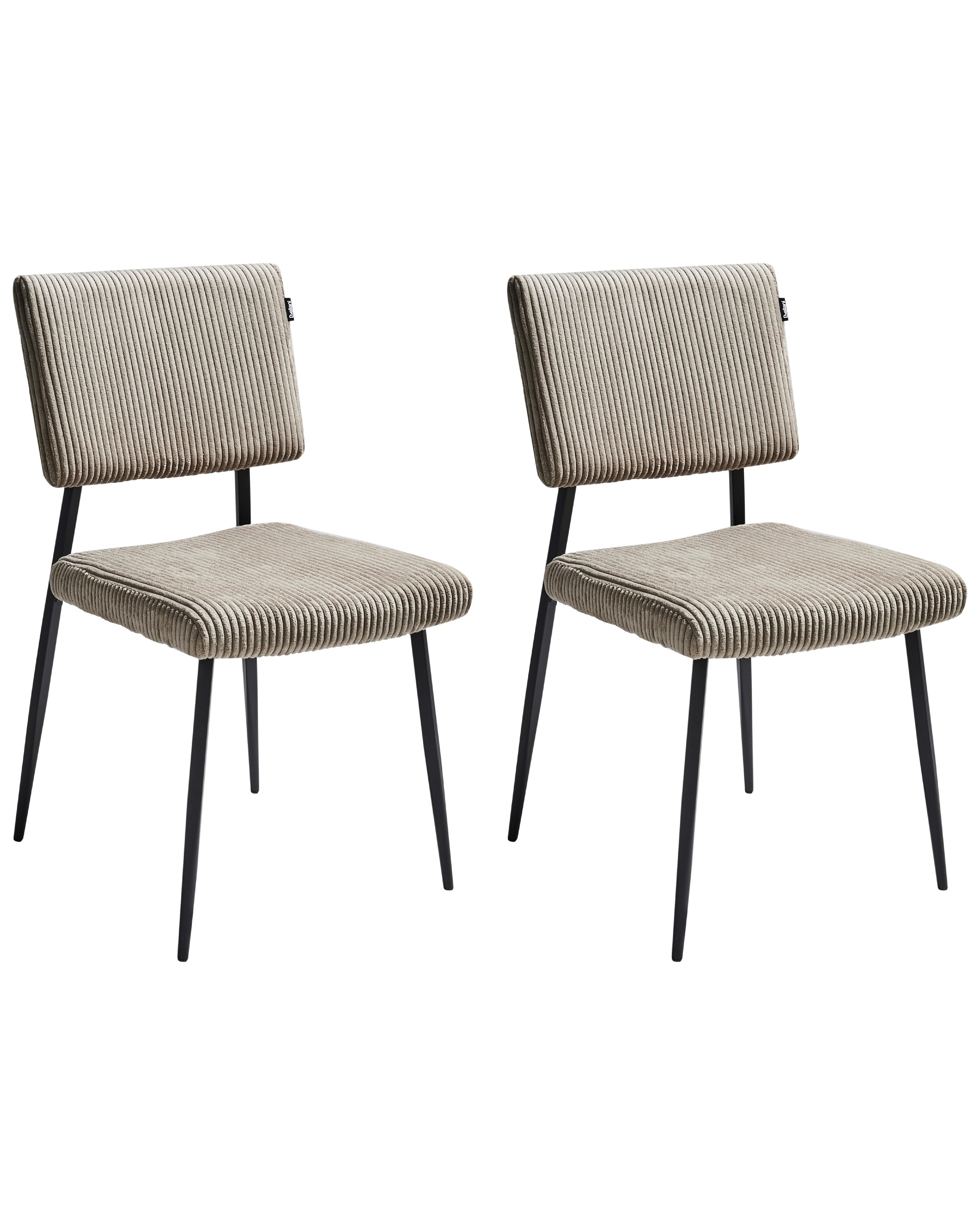 Set van 2 eetkamerstoelen STURGIS Corduroy Taupe