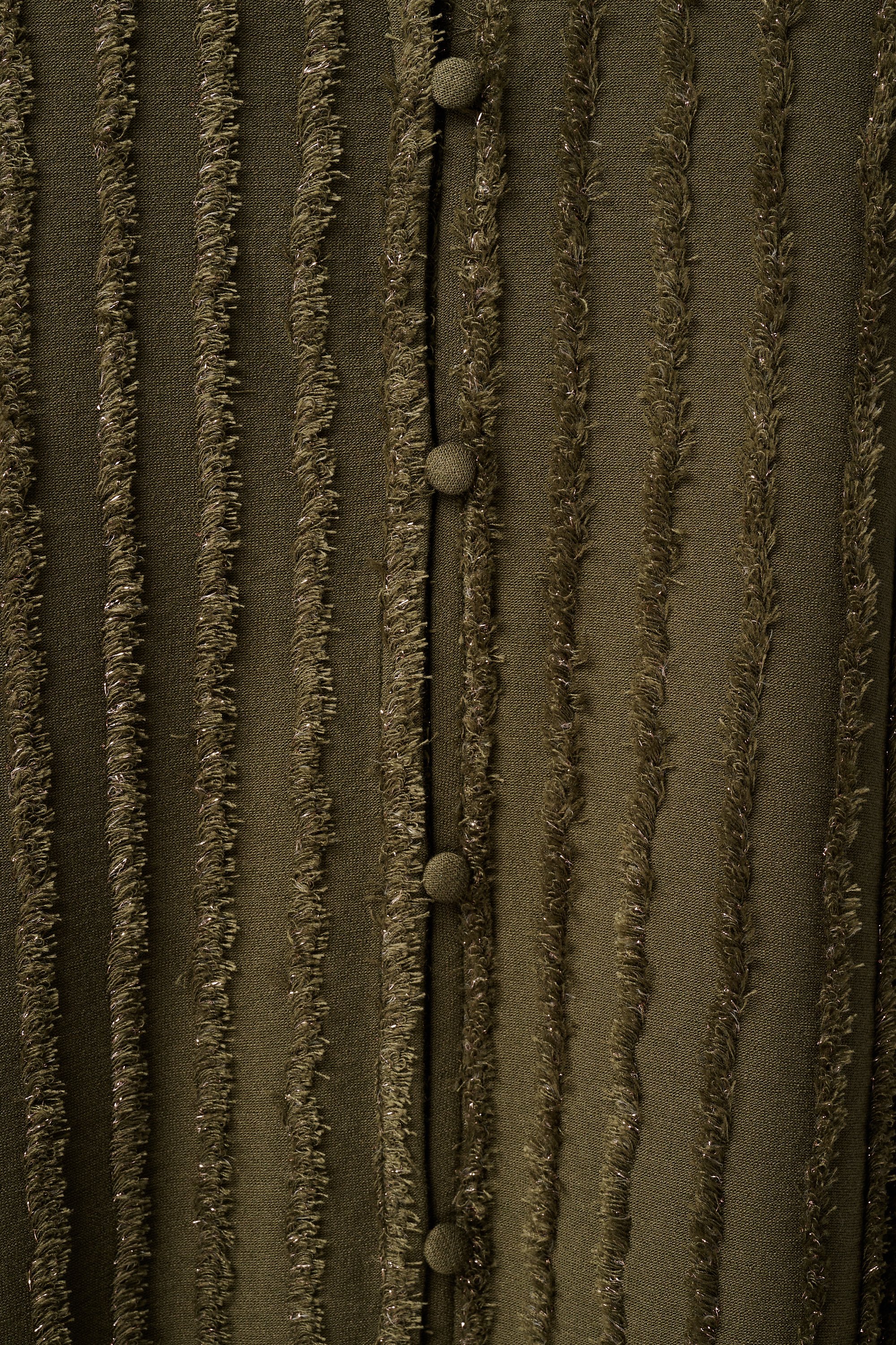 Top met franje structuur Khaki