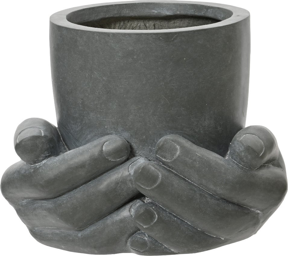 Decoris bloempot Handen antraciet 24 x 22 x 35 cm