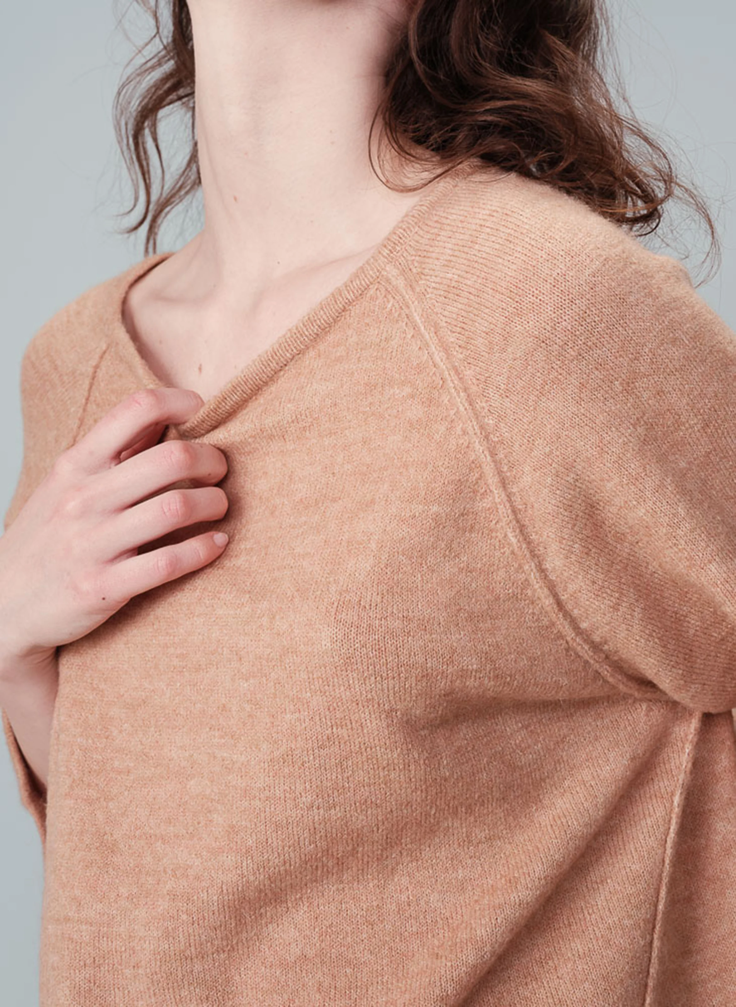 NANOU - Pull col rond ample en maille | Marron