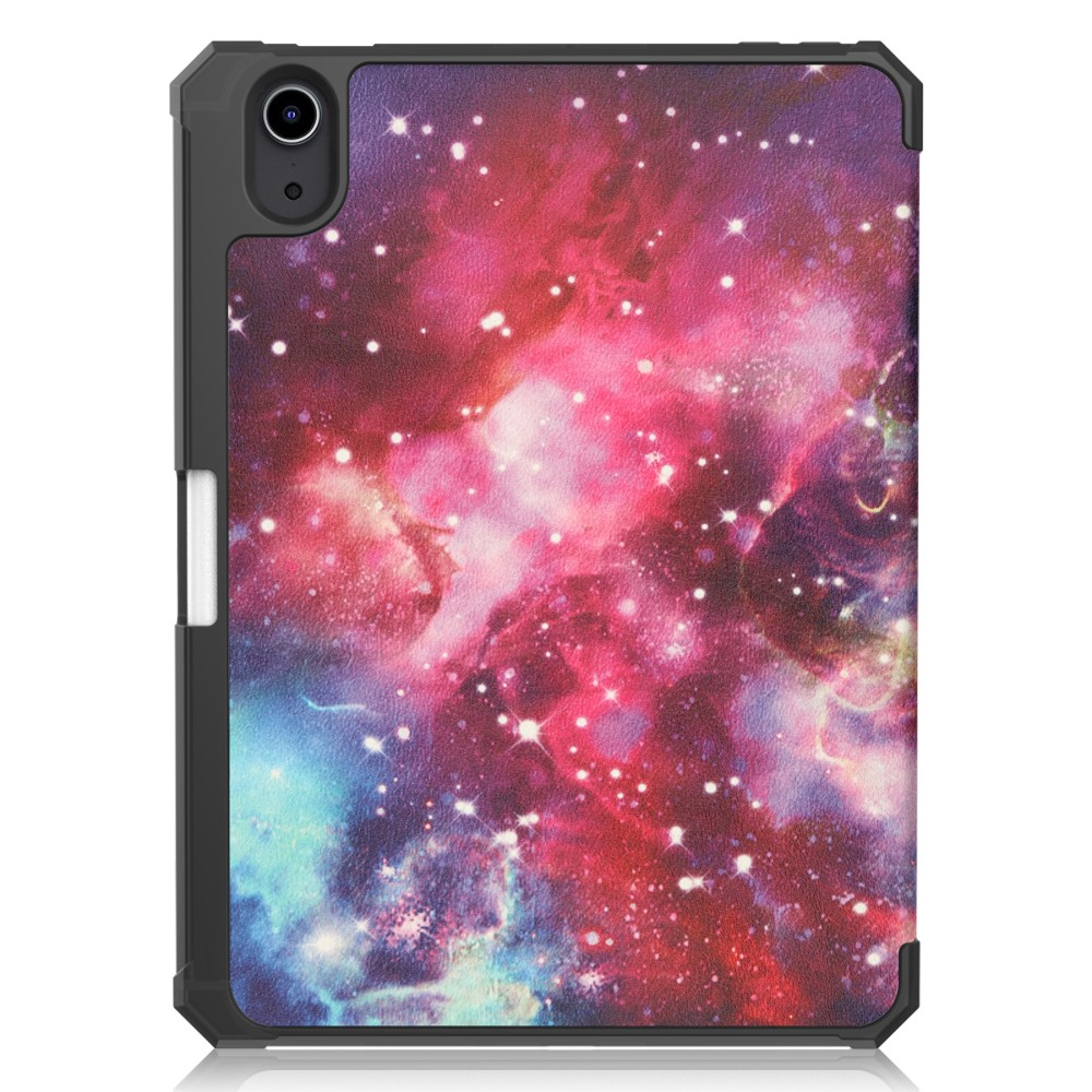 iPad Mini 7 (2024) / Mini 6 (2021) Leder Tasche Smart Cover Schutzhülle   Apple Pencil Halterung - Galaxie