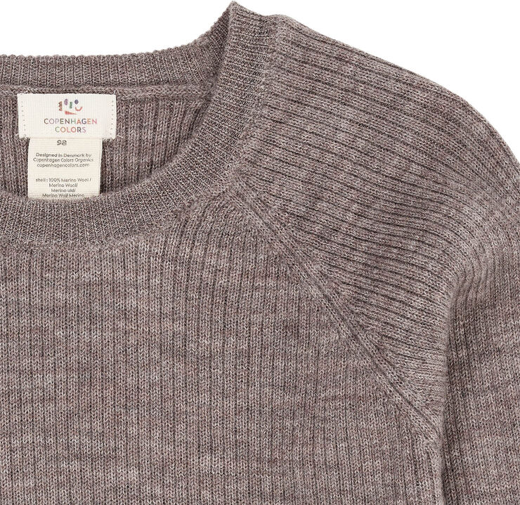 Copenhagen Colors MERINO CLASSIC RIB BLOUSE Natural melange
