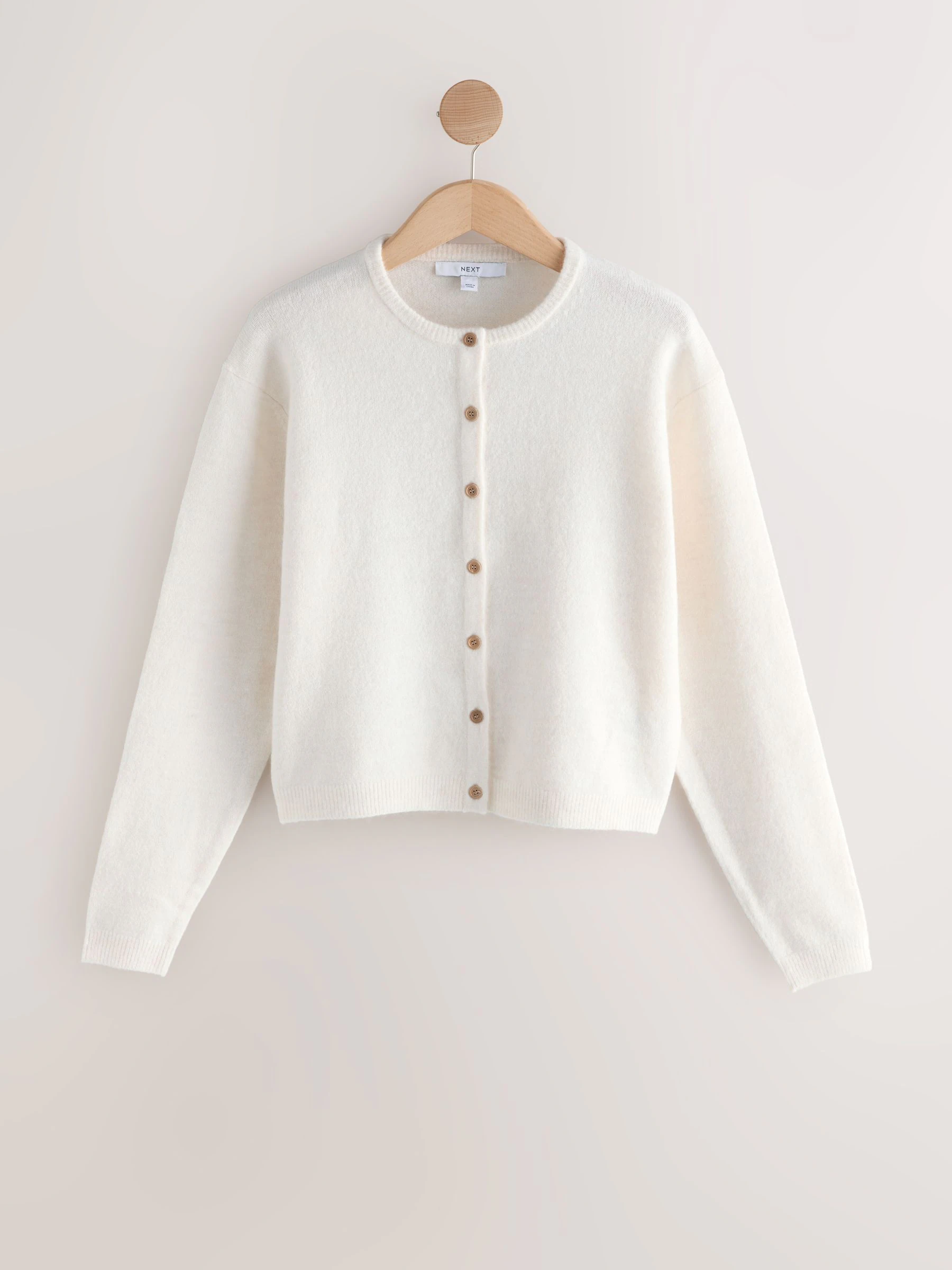 Ecru - Gebreid vest met ronde hals
