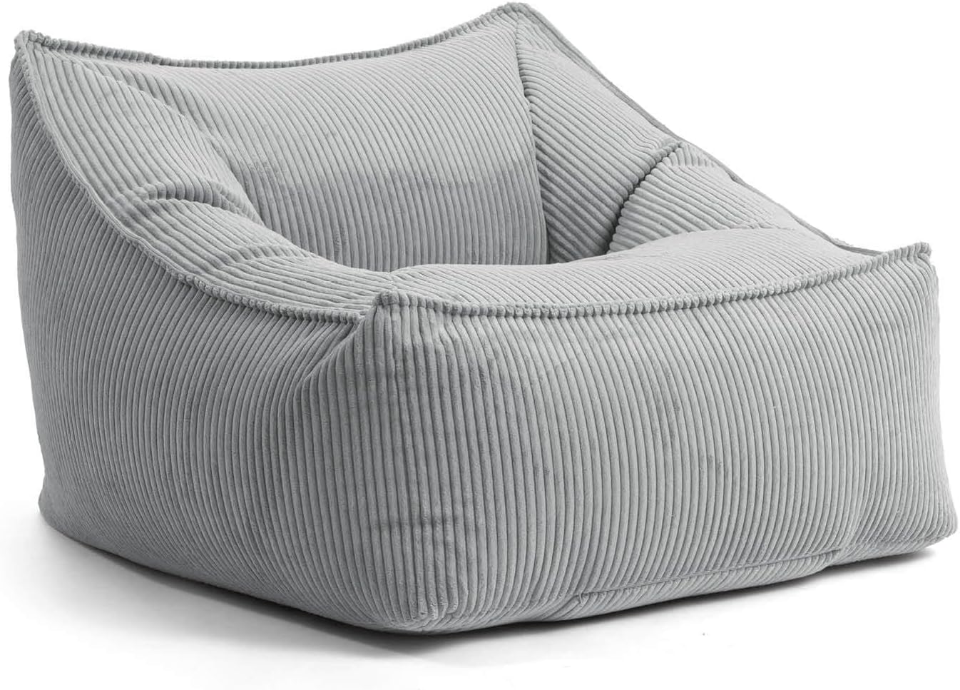 mokebo Sitzsack Sessel aus Cord 'Der Lümmel', XXL Sitzsack, Cordsessel oder Sitzsessel für Wohnzimmer und Wintergarten, auch als Riesensitzsack in 83x73x60 (BxHxT in cm) in Grau