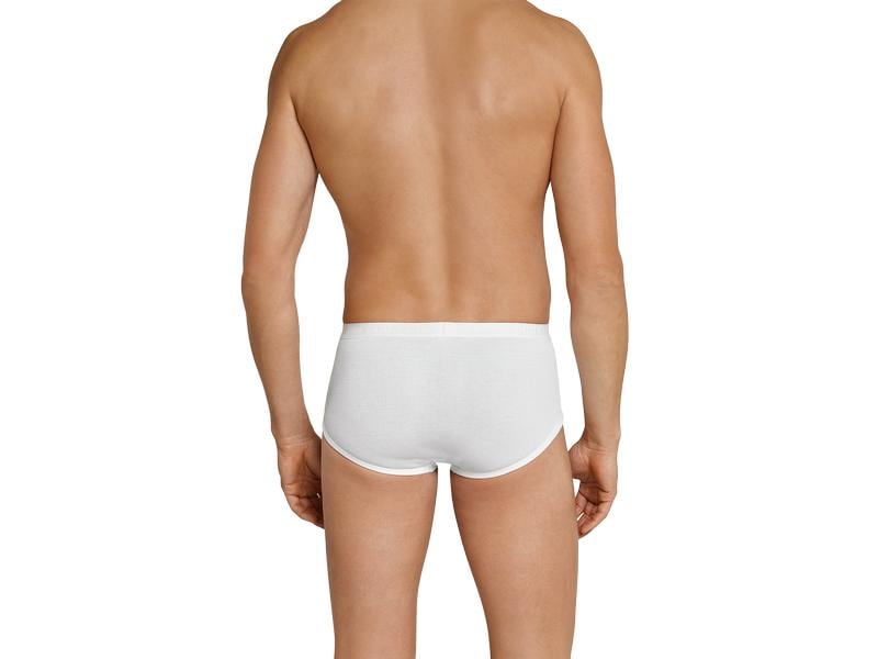 SCHIESSER Slip Herren 2-er Pack, Weiss, M Weisse Sportslips für Herren