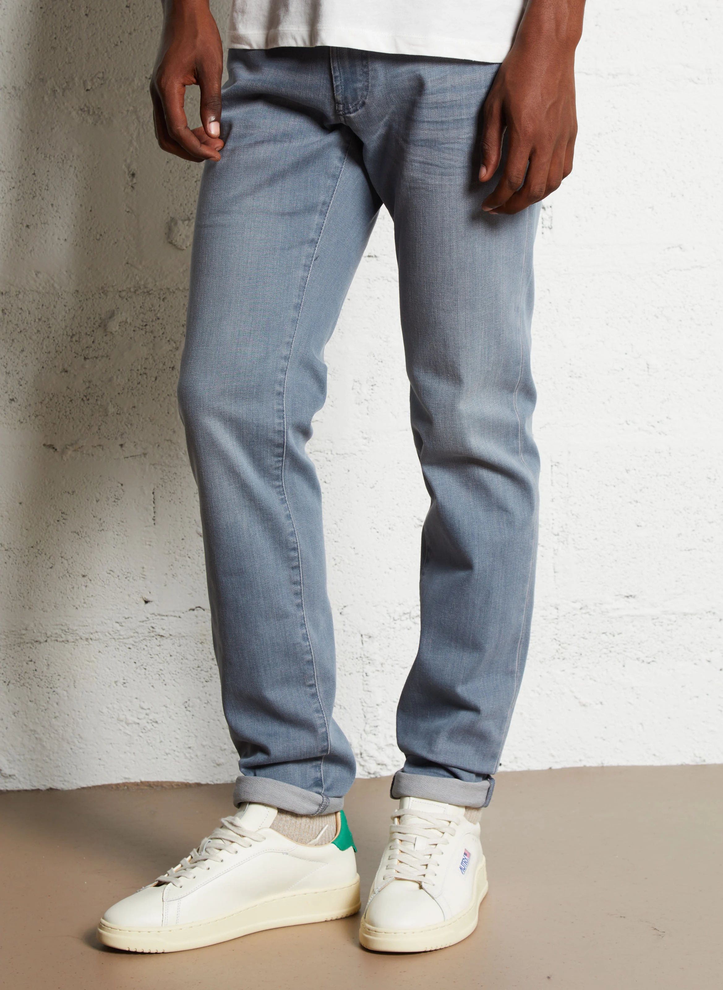 Jean slim taille normale en coton | Bleu
