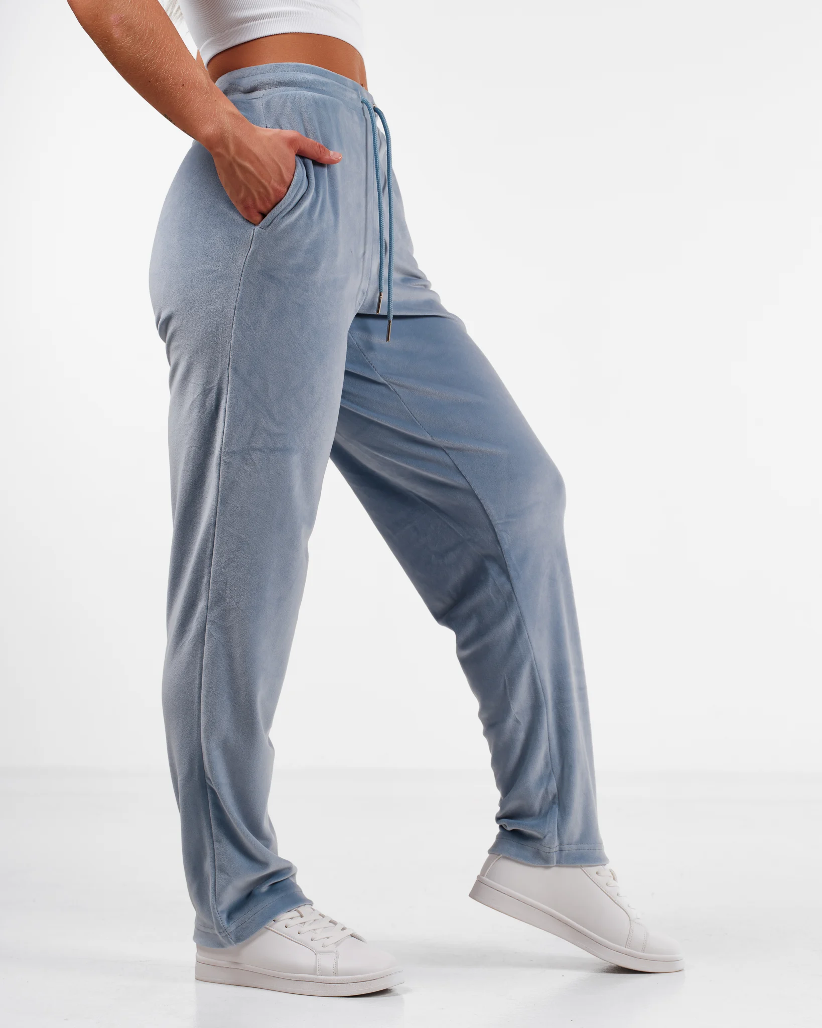 Weightless Jacey Velour Pants Blue Dusk