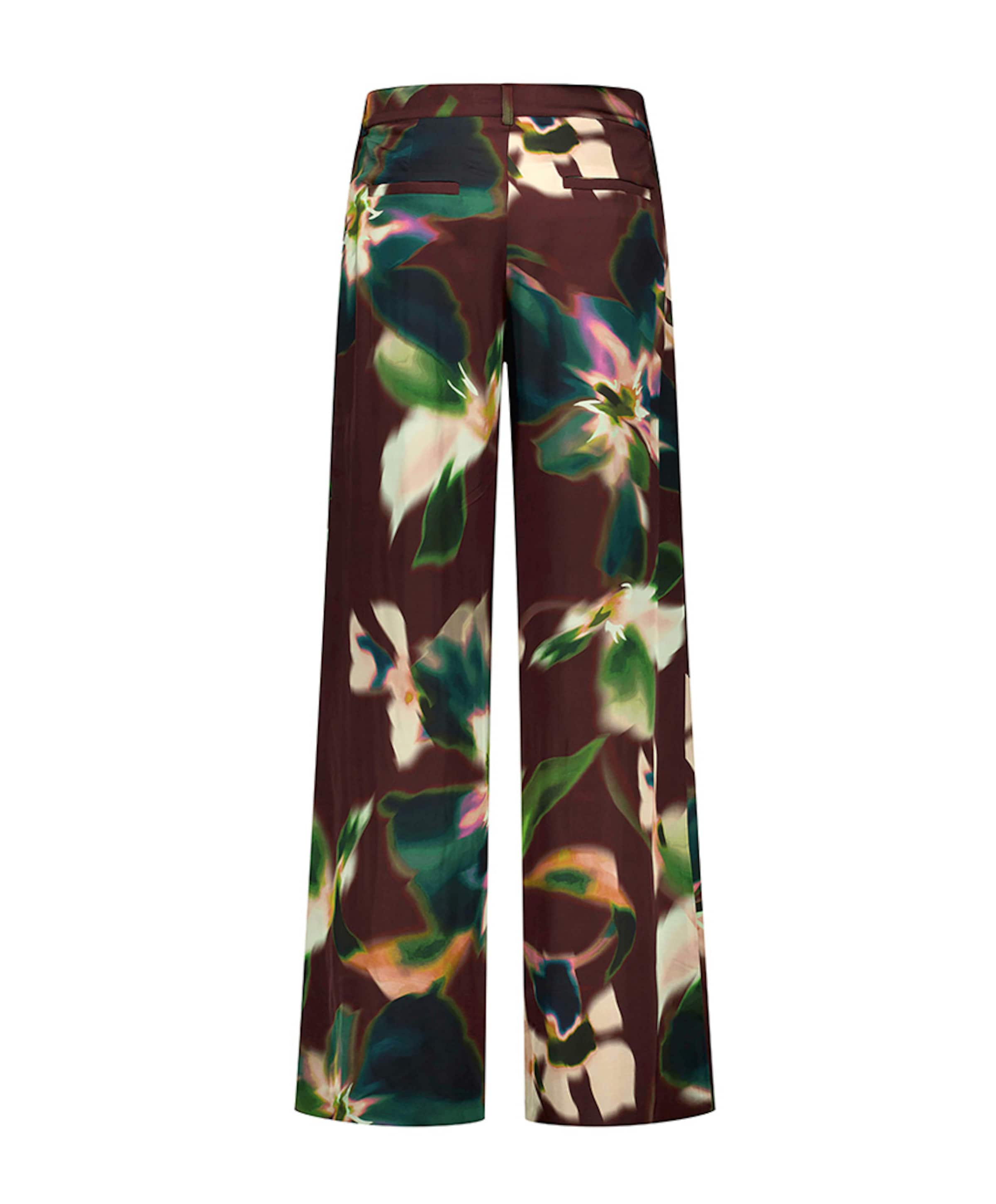 Studio Anneloes Sien satin flower dames broek bruin