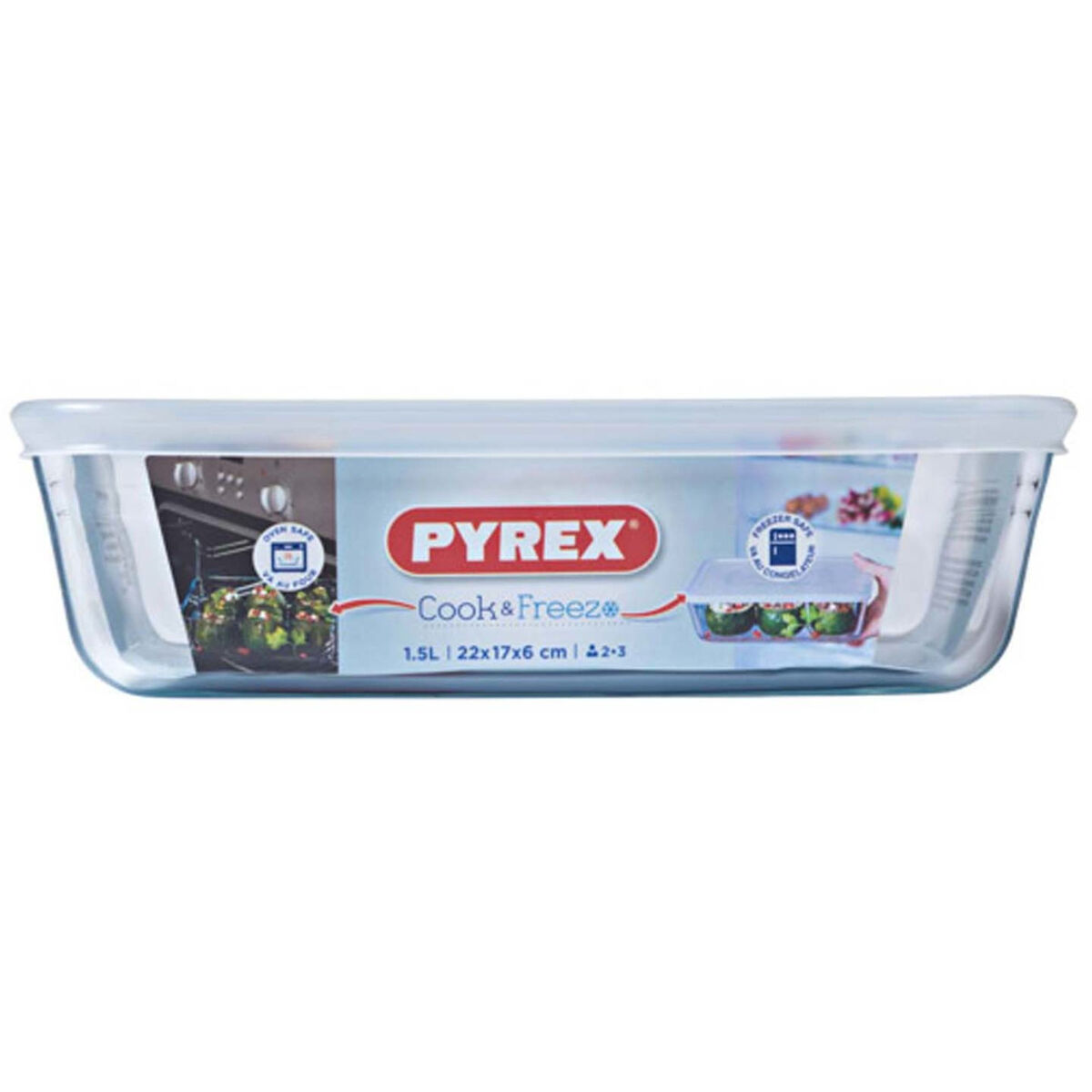 Cook & Freeze Ildfast form med Lokk/Matboks 22x17 cm 1,5 l