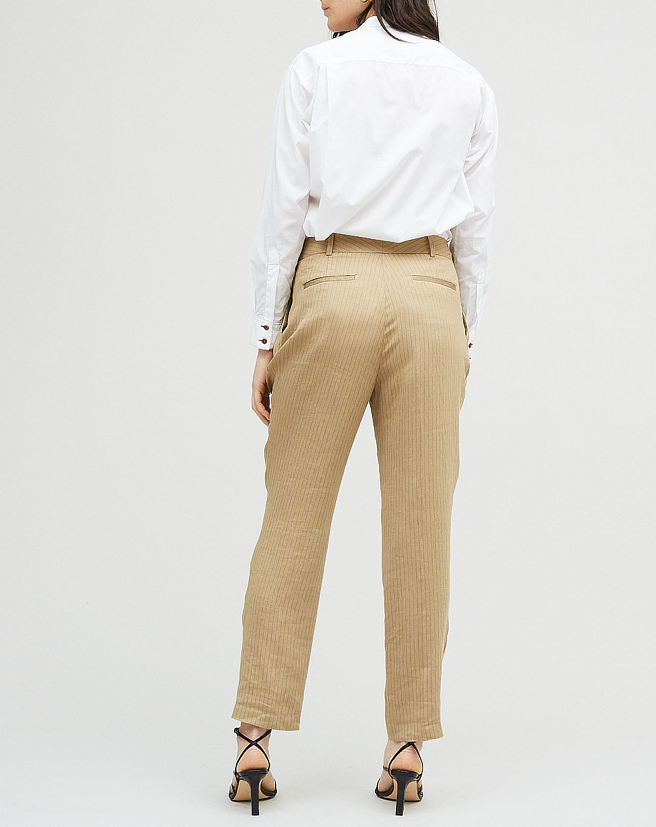 Chloé Stora Pantalon en Lin mélangé Philou beige