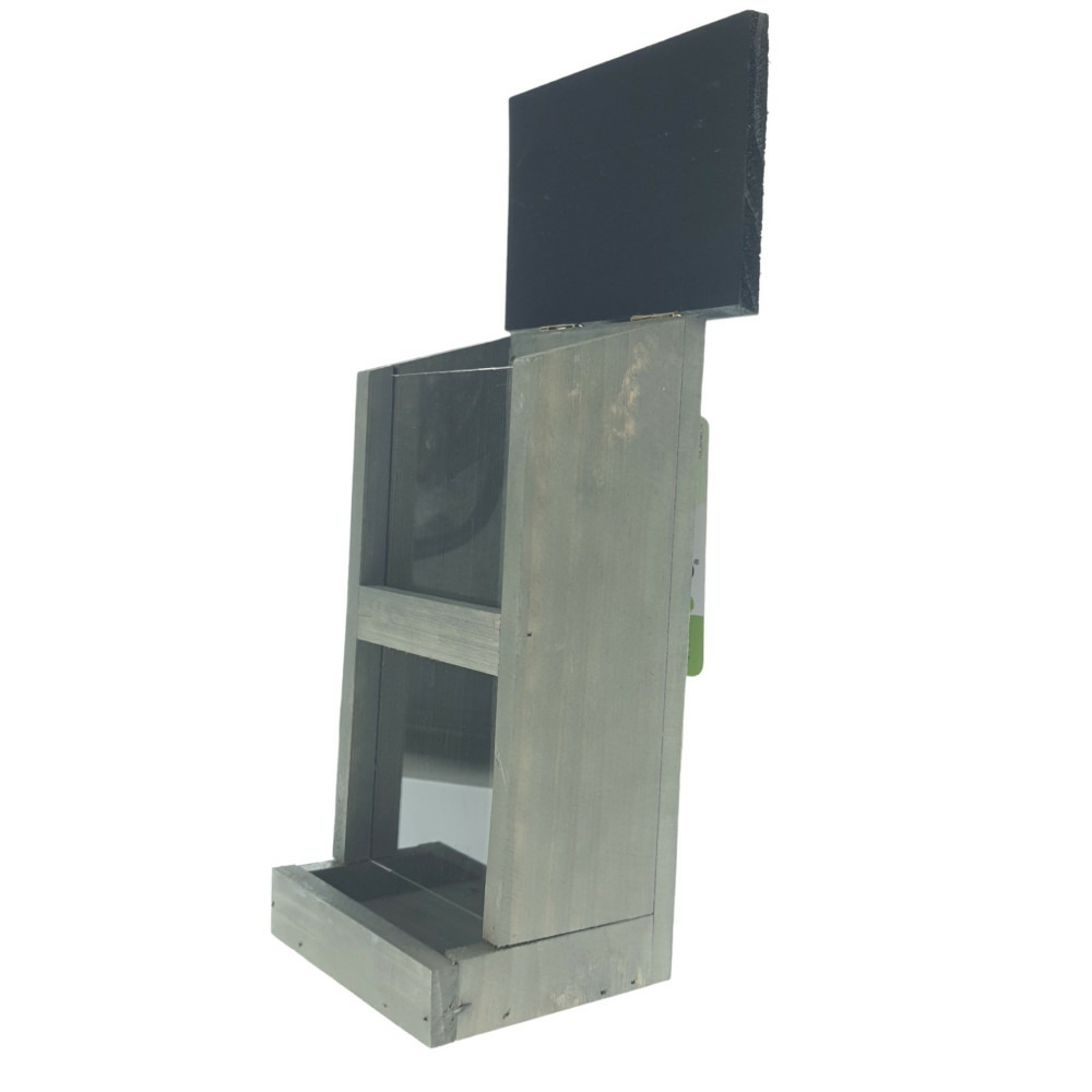Mangeoire silo womba maison grise 25 cm pour oiseaux