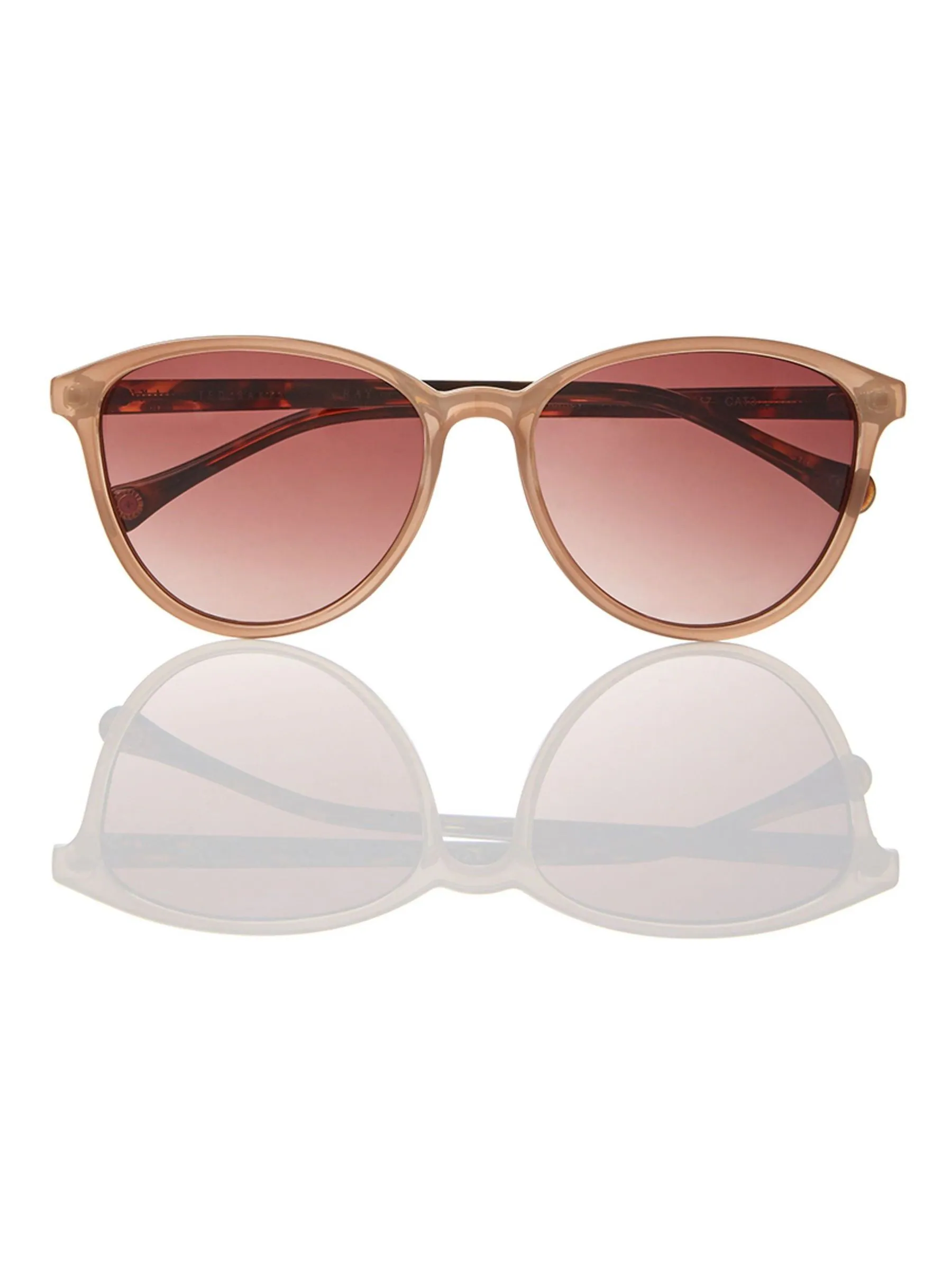 Camel/tortoise bruin - Ted Baker - Klassieke zonnebril met ronde ogen