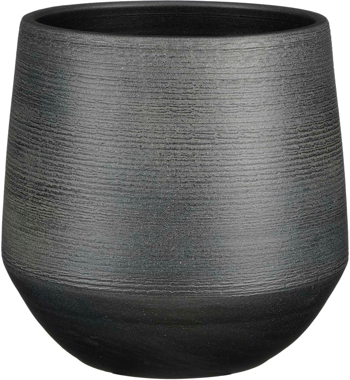 Mica Decorations bloempot Evora zwart D 24 H 23 cm