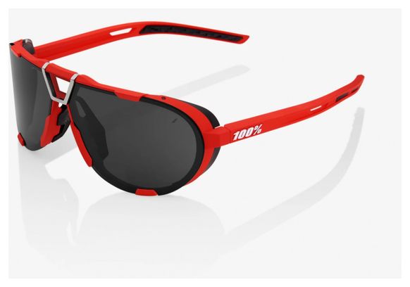 Lunettes de Soleil 100% Westcraft Soft Tact Rouge - Verres Miroir Noir