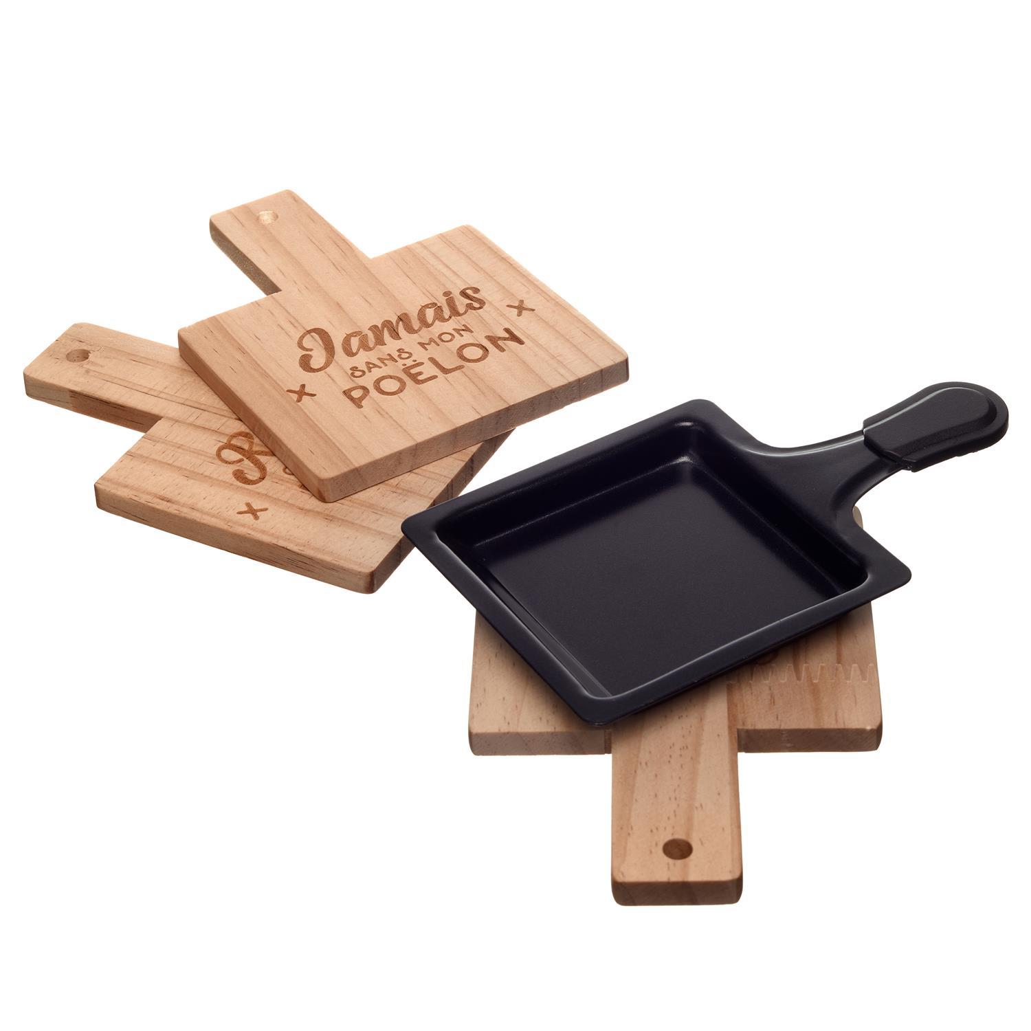 REPOSE POELON RACLETTE BOIS X4 PIECES