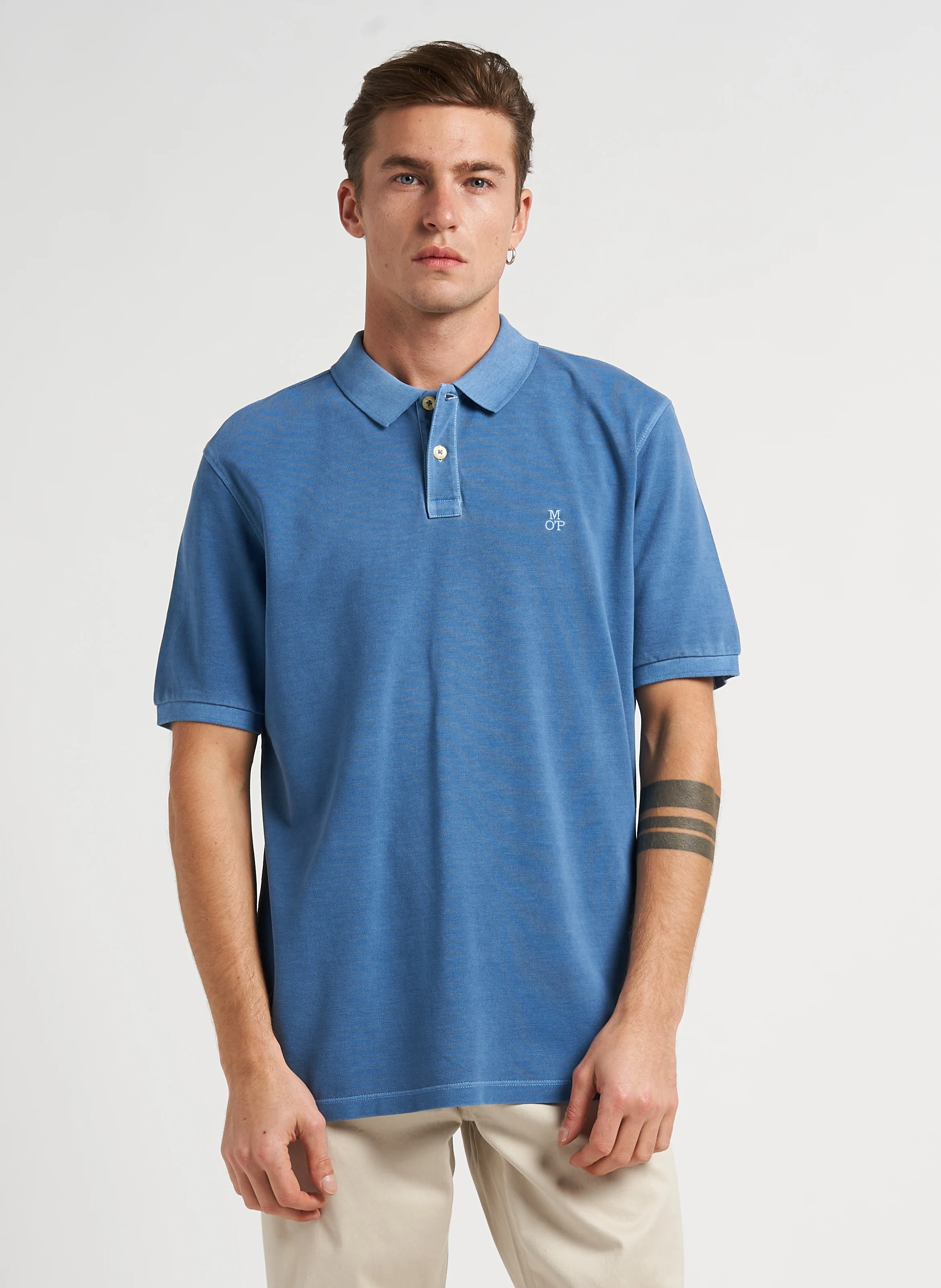 Polo regular-fit en coton bio | Bleu