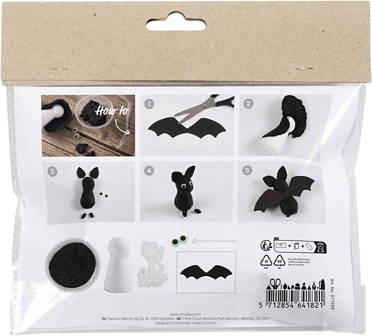 Creativ Company Mini DIY Kit Modellering, Flagermus