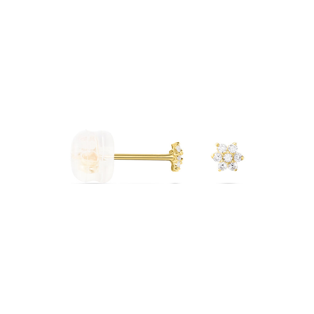 Boucles D'oreilles Puces Flovia Or Jaune Oxyde De Zirconium