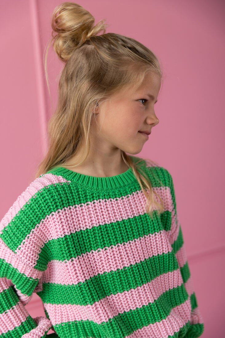 YUKI KIDSWEAR groene yuki kidswear trui chunky knitted sweater