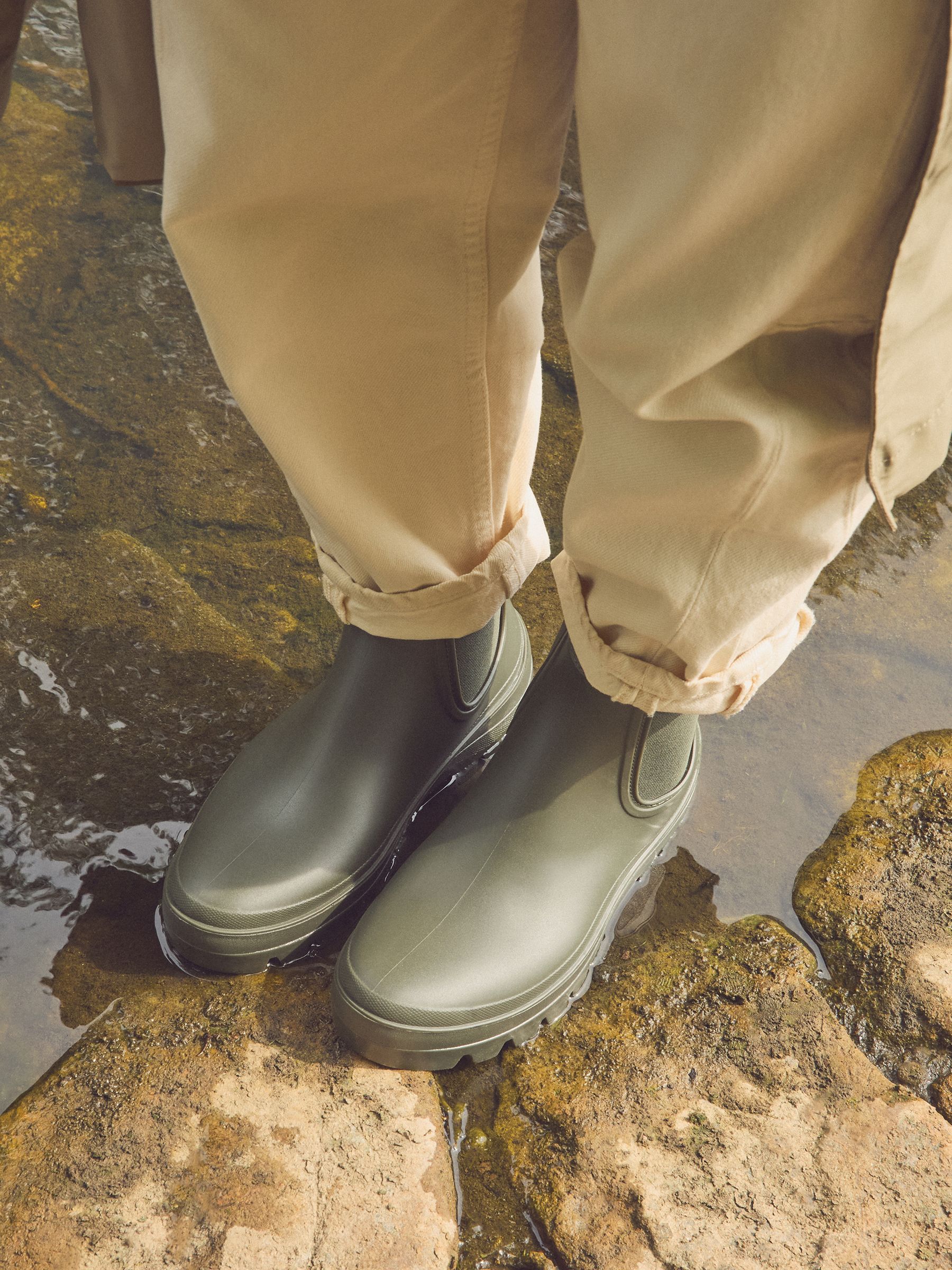 Kakigroen - Faux Fur Lined Chelsea Ankle Wellies