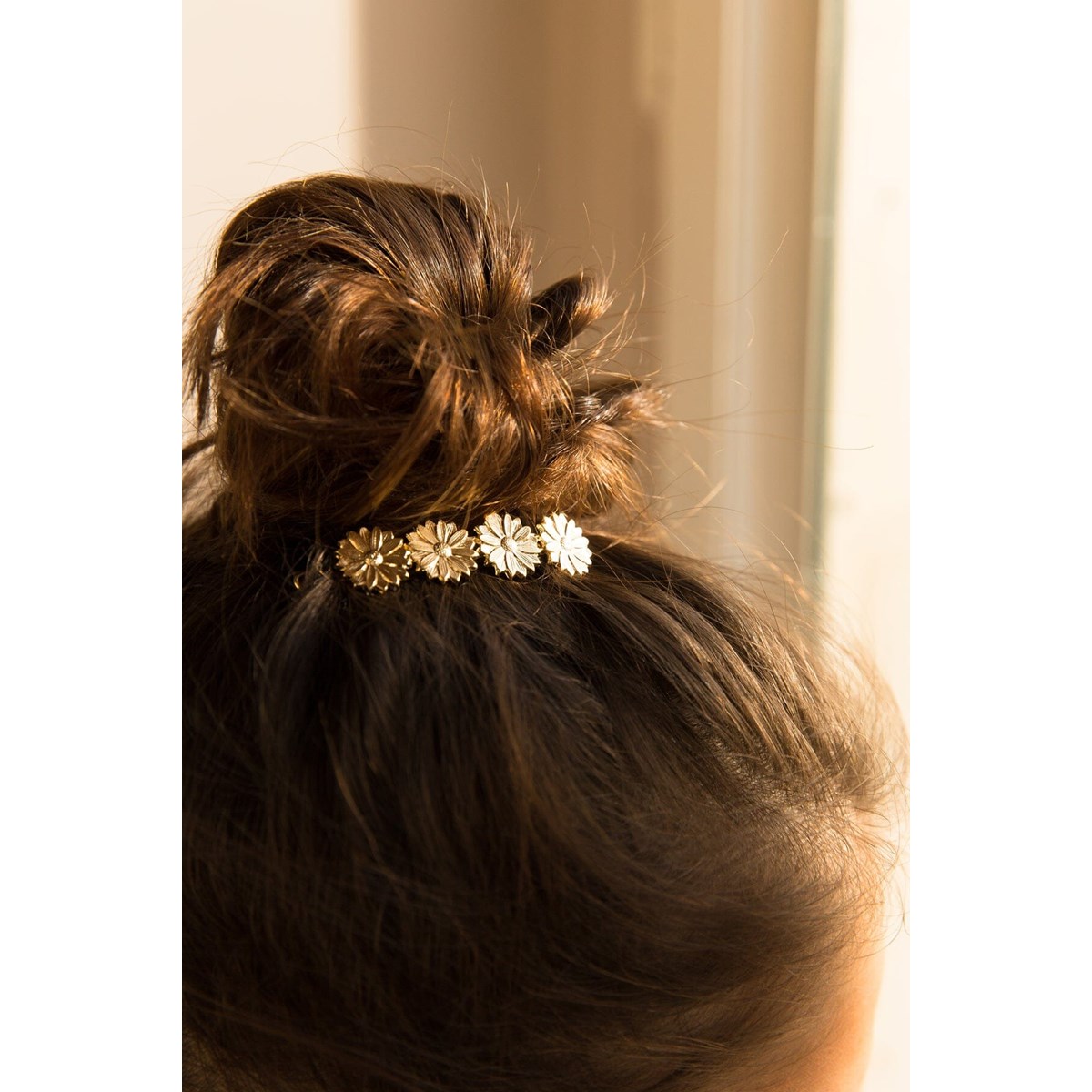 mini barrette fleurs plaqué argent - MAÏA