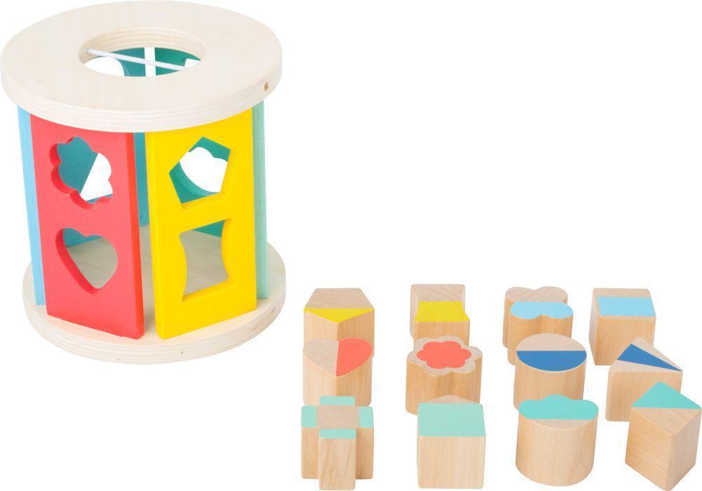 Motorikspielzeug HOLZROLLE mit Steckformen