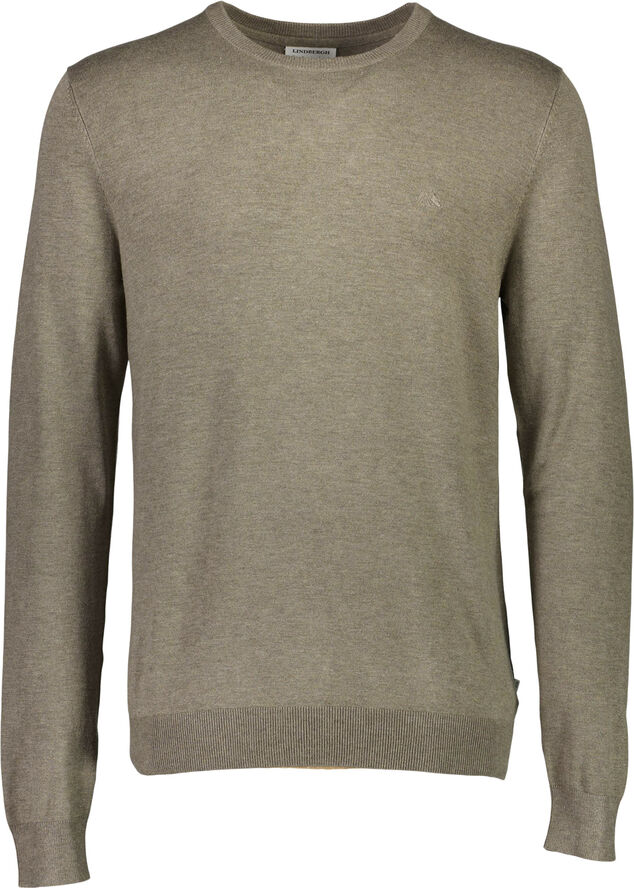 Lindbergh Mélange round neck knit Dk sand mel