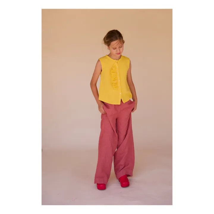 Longlivethequeen Top Gaufré | Jaune moutarde