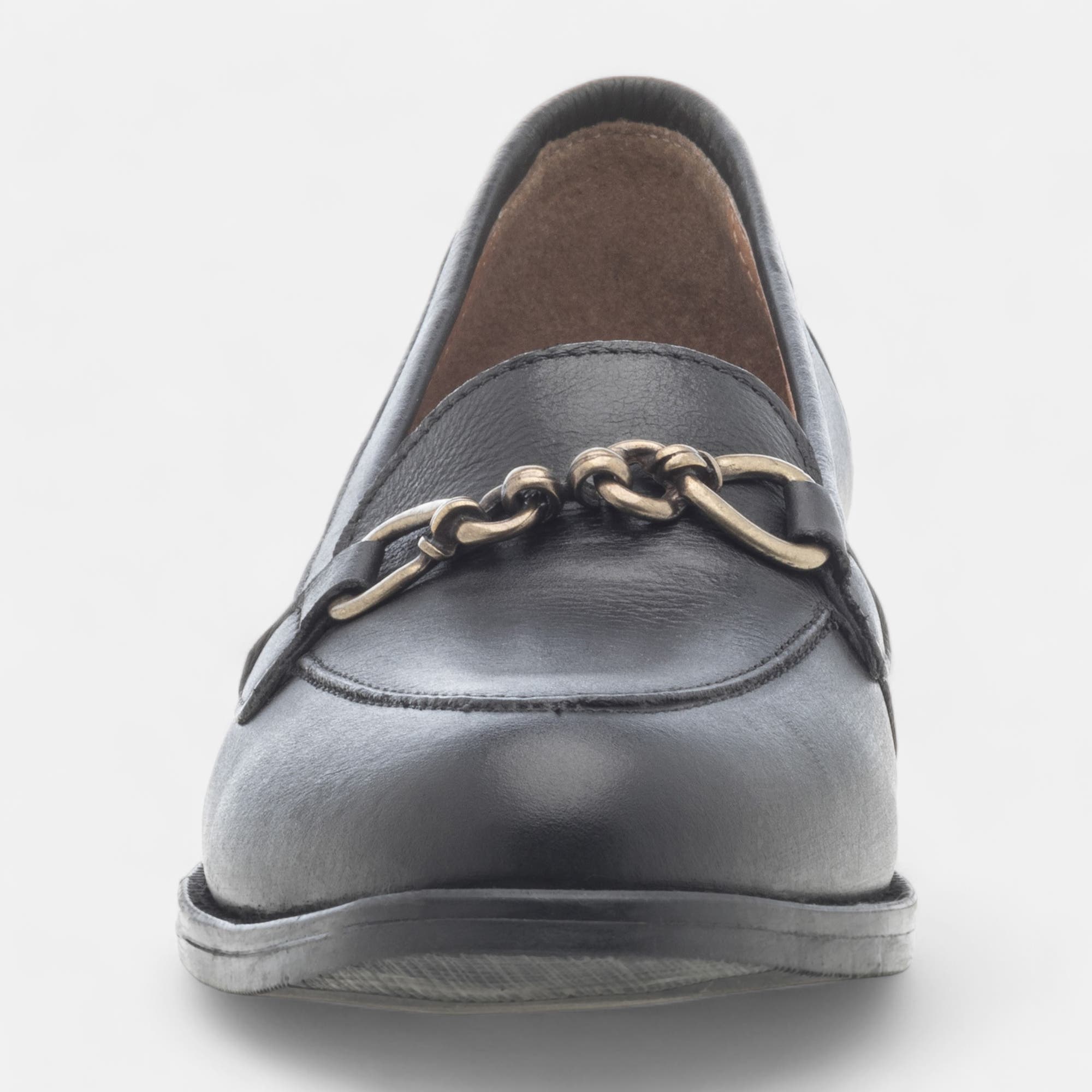 Mocassins Femme en cuir noir