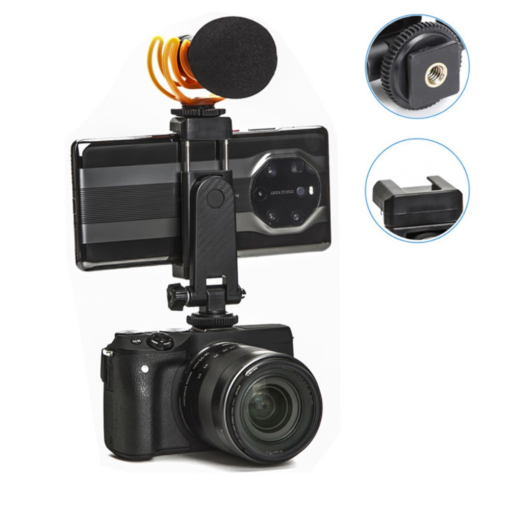 (148 cm) Verstellbarer Teleskop Ständer Live Stream Stativ Selfie Stick Smartphone / Kamera Halterung mit Bluetooth Fernauslöser - Schwarz