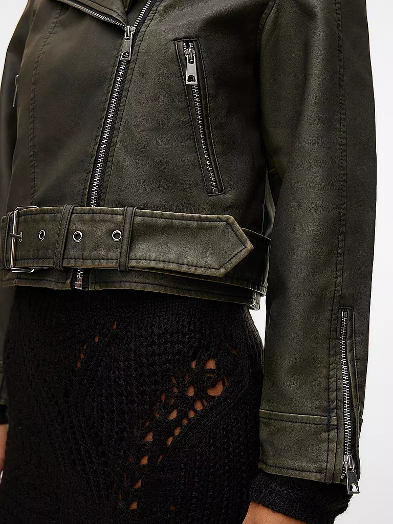 VERO MODA Jacke in Lederoptik VMIVY schwarz