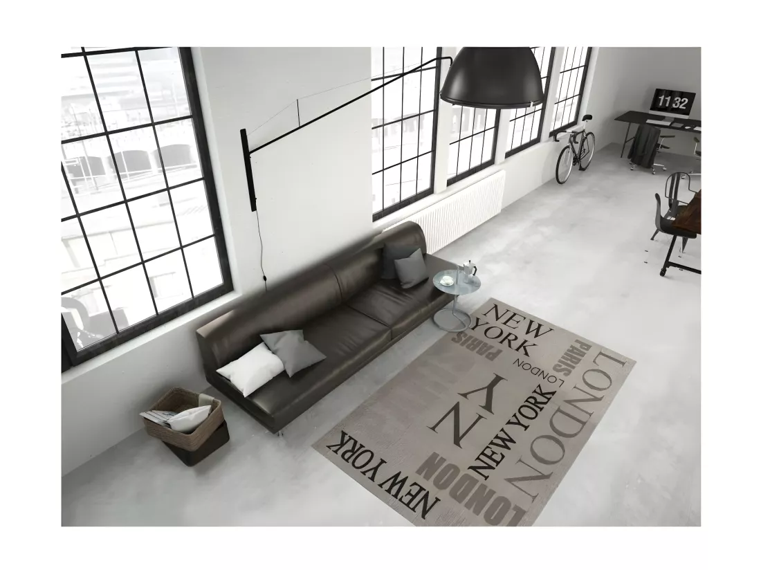 Tapis 290x200cm, design F115A coloris argent - Confort et élégance pour votre intérieur