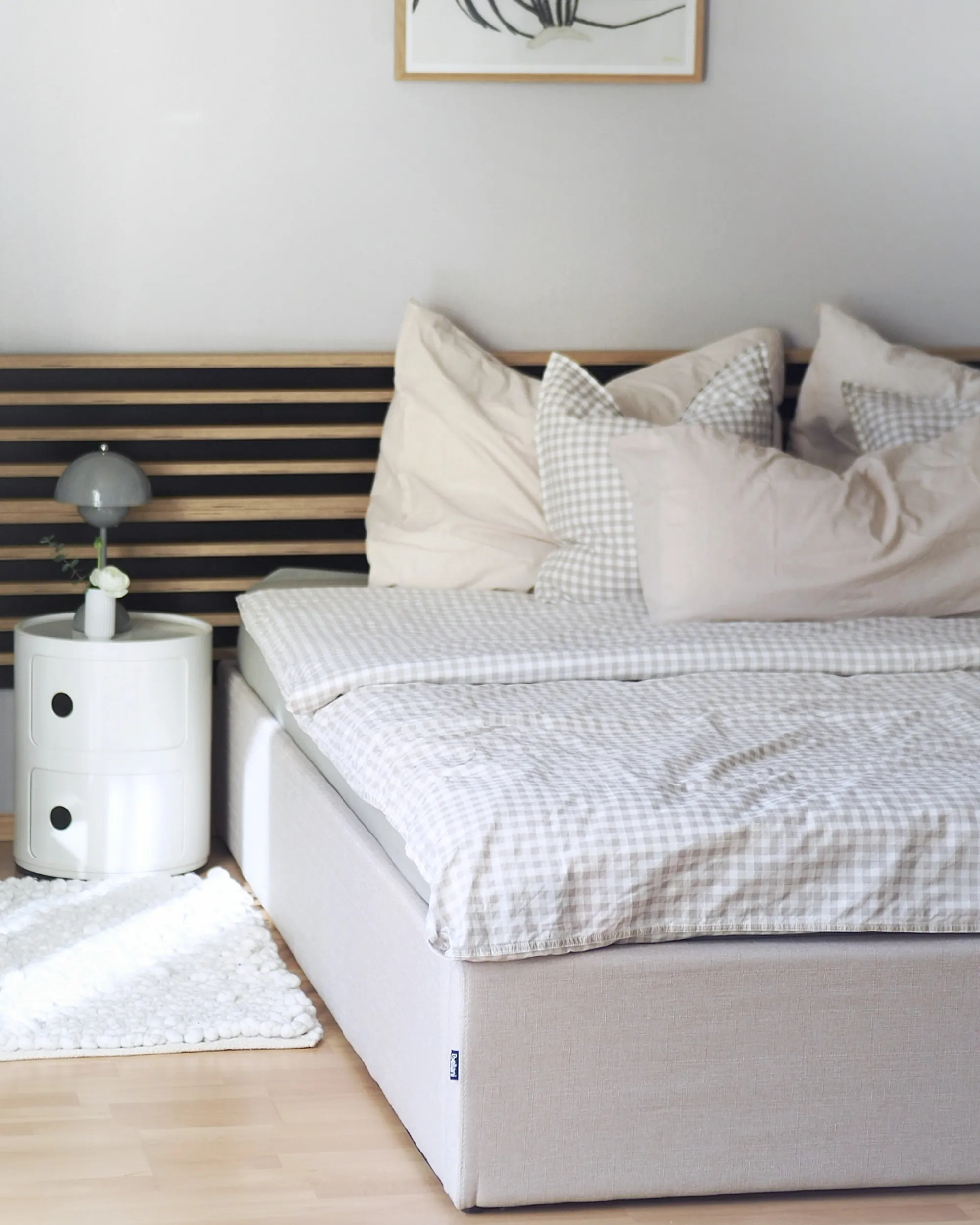 Opbergbed zonder hoofdbord Stof DINAN 160 x 200 cm Lichtbeige