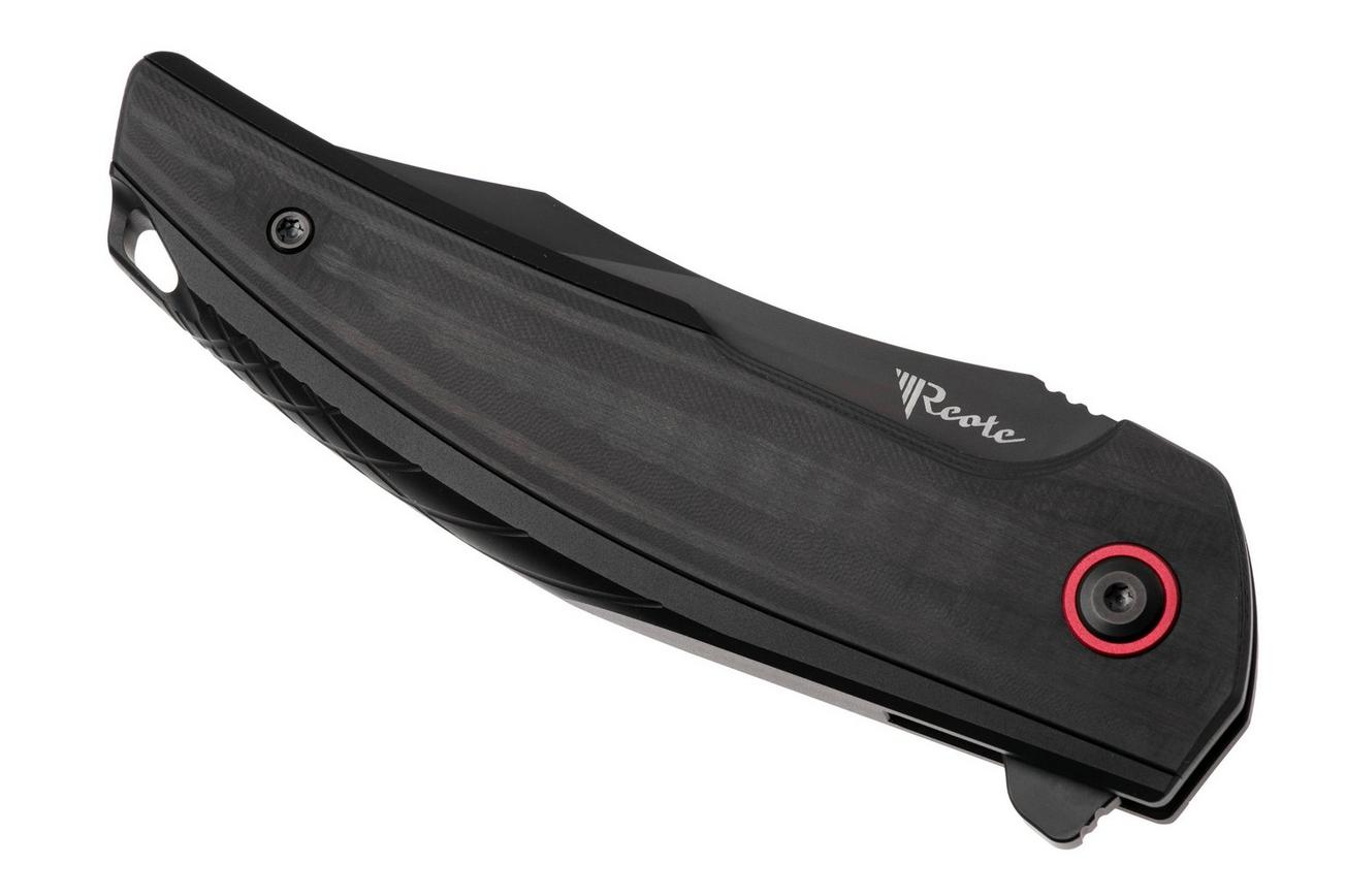 Reate Jack Jr. JJR-BL-DLC-AL-RD, Black DLC CPM S30V, Black Aluminum / Carbon Fiber, Red Hardware zakmes