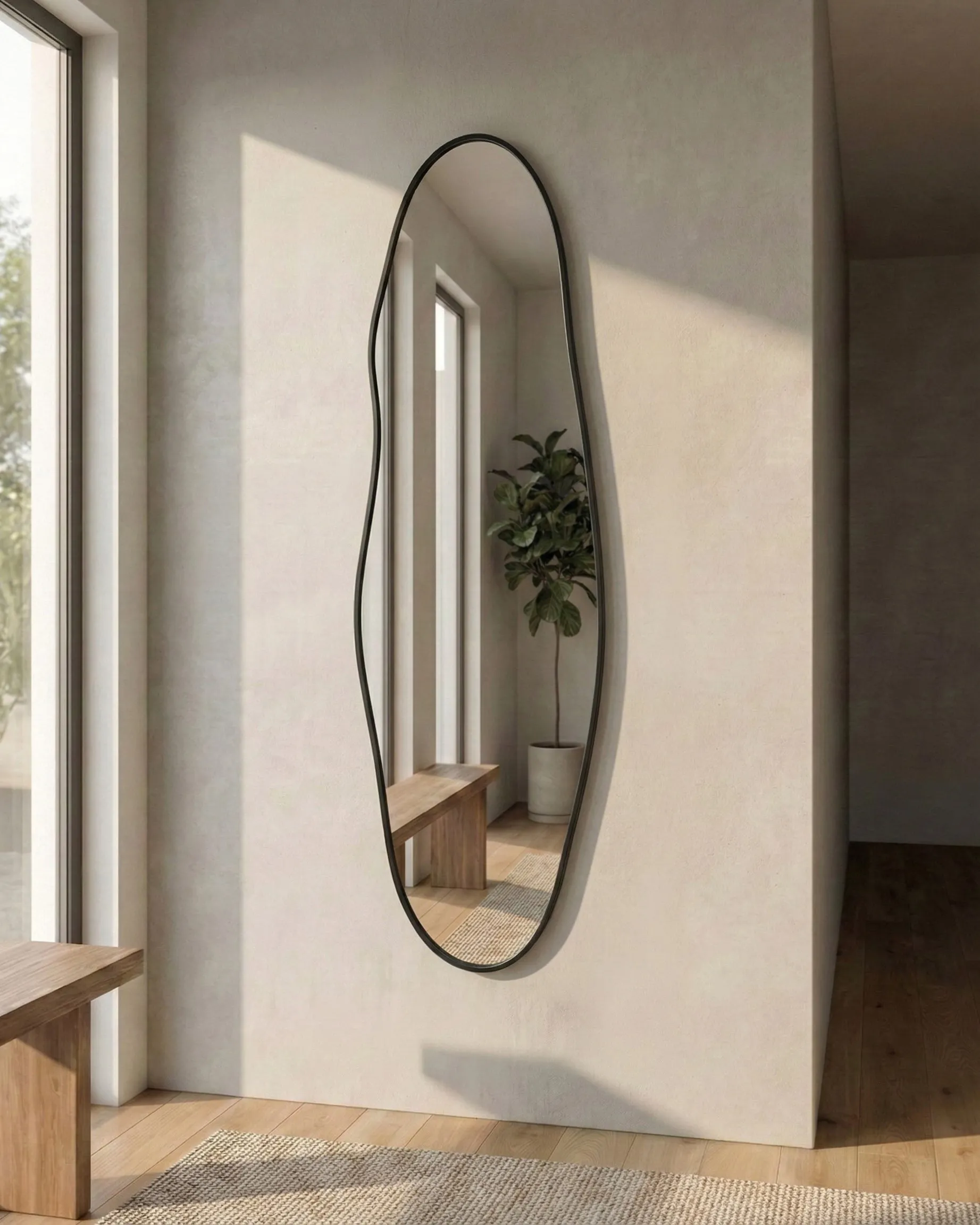 Wandspiegel SALINS 47 cm 160 cm Metaal Zwart