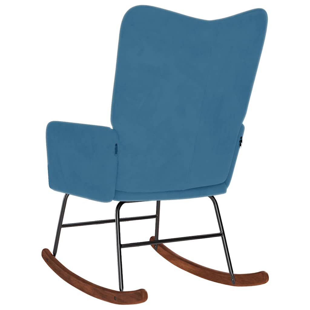 vidaXL Schommelstoel Blauw Bekleed met Fluweel
