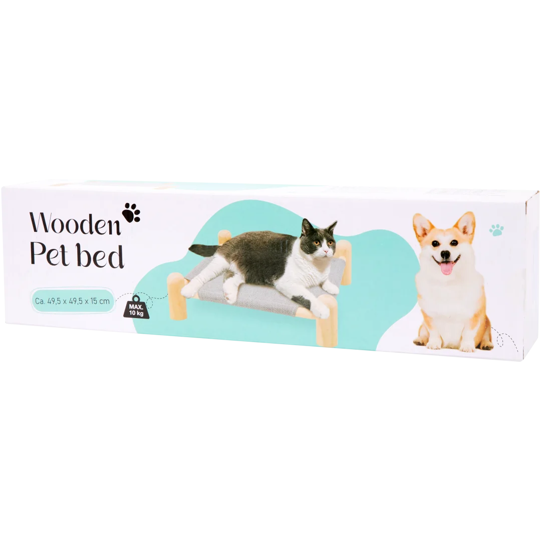 Houten huisdierenbed 49,5 x 49,5 x 15 cm | diverse kleuren