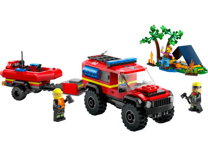 LEGO® City Feuerwehrgeländewagen mit Rettungsboot 60412 Spielset mit Rettungsfahrzeugen