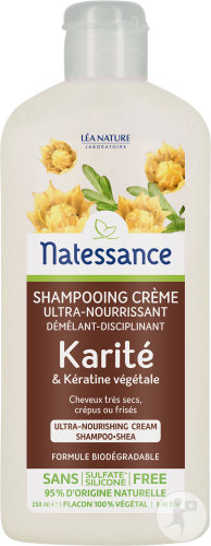 Natessance Shampoing Crème Ultra-Nourrissant Karité Flacon 250ml