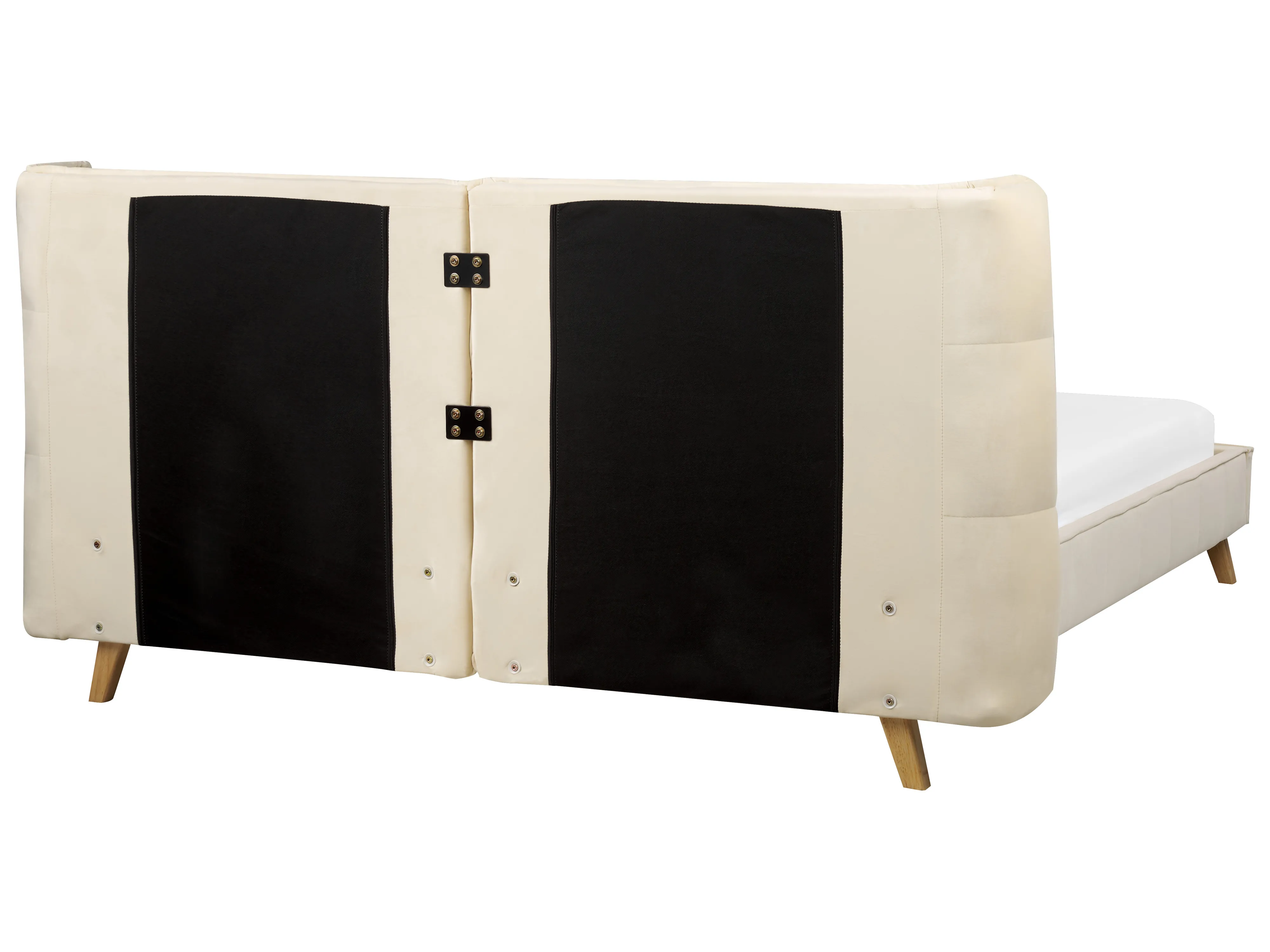 Bed Fluweel SENLIS 160 x 200 cm Beige