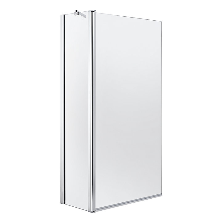 Pare-baignoire 2 volets verre transparent profilé finition poli GoodHome Calera H. 140 x l. 104 cm