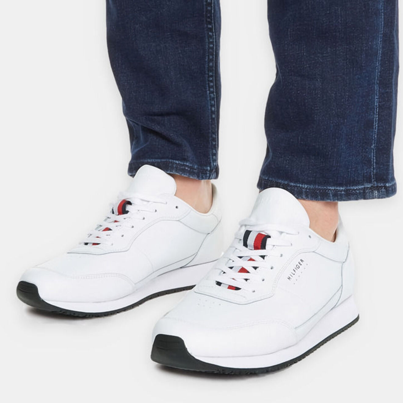 Tommy Hilfiger Baskets running en Cuir blanches